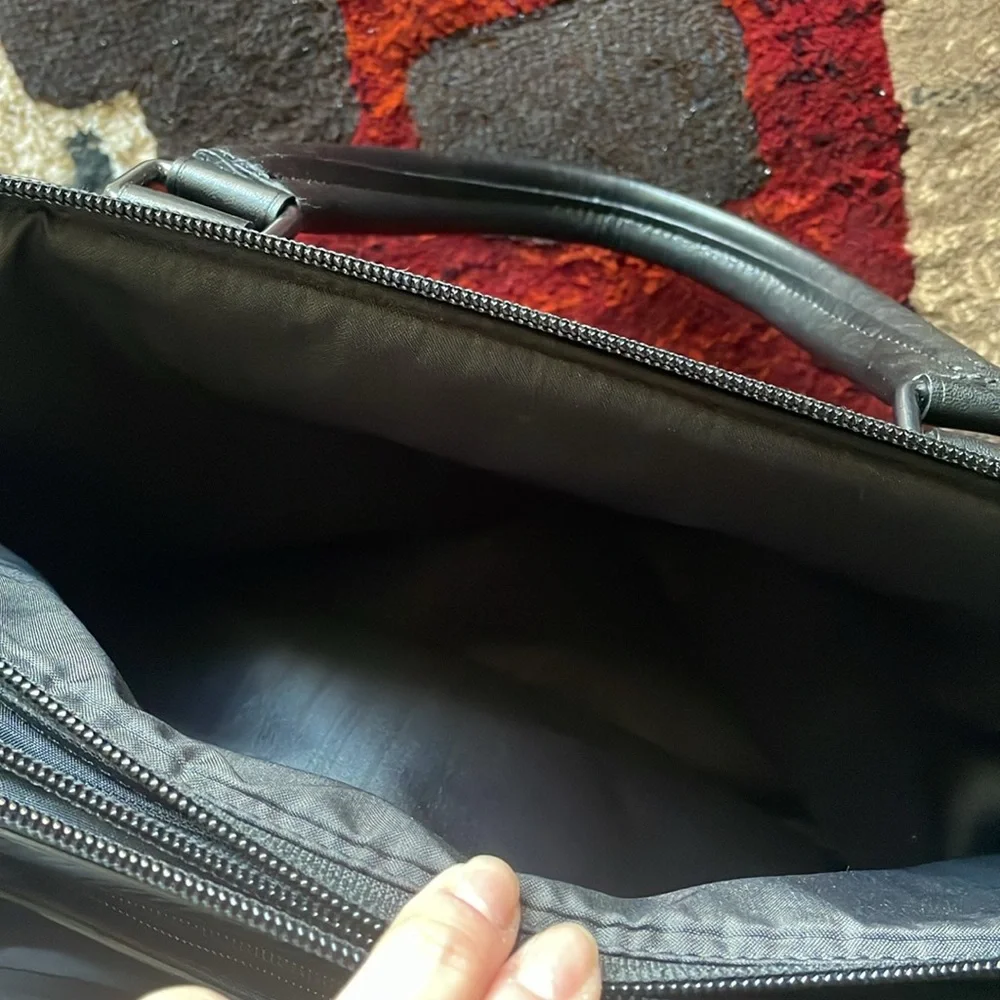 Tumi Canvas Black Laptop Bag with Carbon Fiber Accents